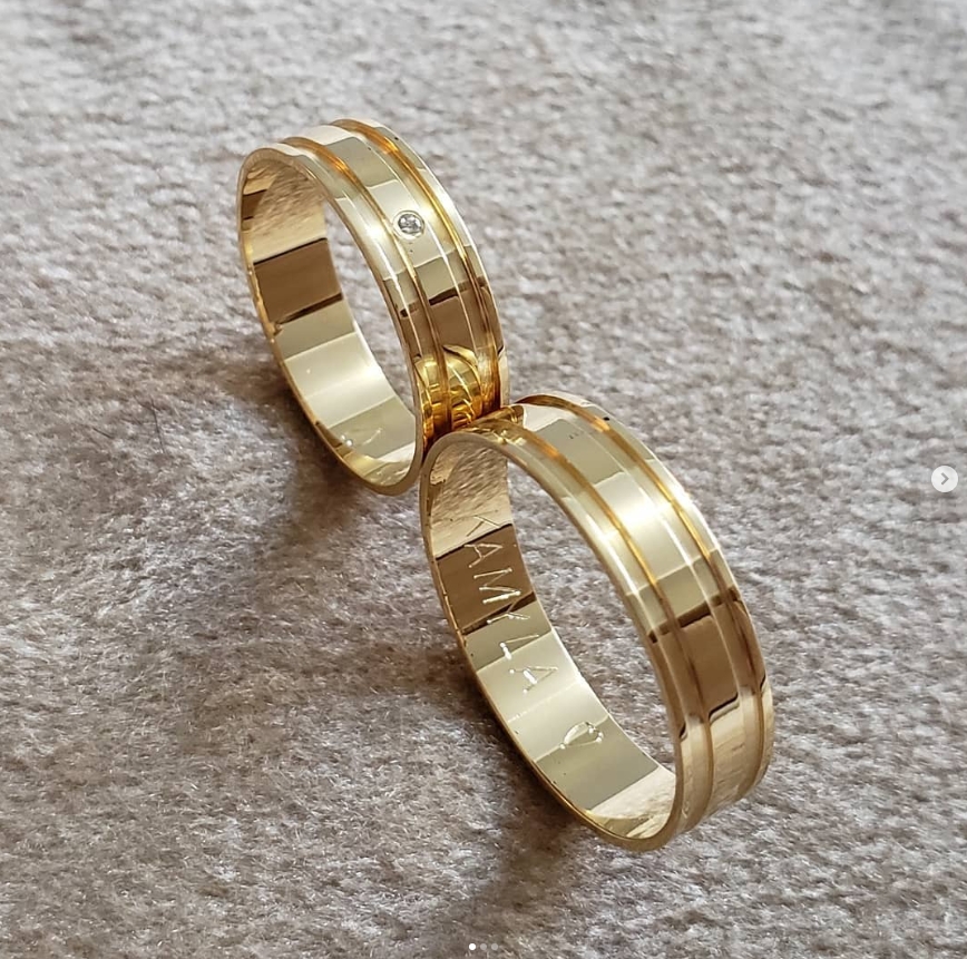 Par de alianças ouro 18k